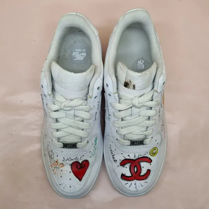 [BUNJANG] Nike Air Force 1 Custom Sneakers 240 / 나이키 에어포스1 커스텀 운동화 240