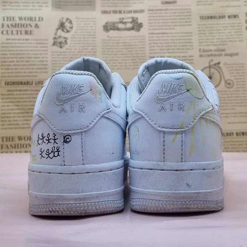 [BUNJANG] Nike Air Force 1 Custom Sneakers 240 / 나이키 에어포스1 커스텀 운동화 240