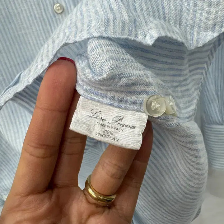 [BUNJANG] Loro Piana Linen Stripe Shirt / 로로피아나 린넨 스트라이프 셔츠105사이즈(정품)