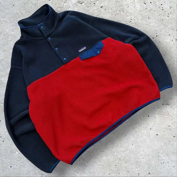 [BUNJANG] Patagonia Synchilla Fleece Pullover Navy/Red / [XL] 파타고니아 신칠라 플리스 풀오버 네이비/레드 후리스