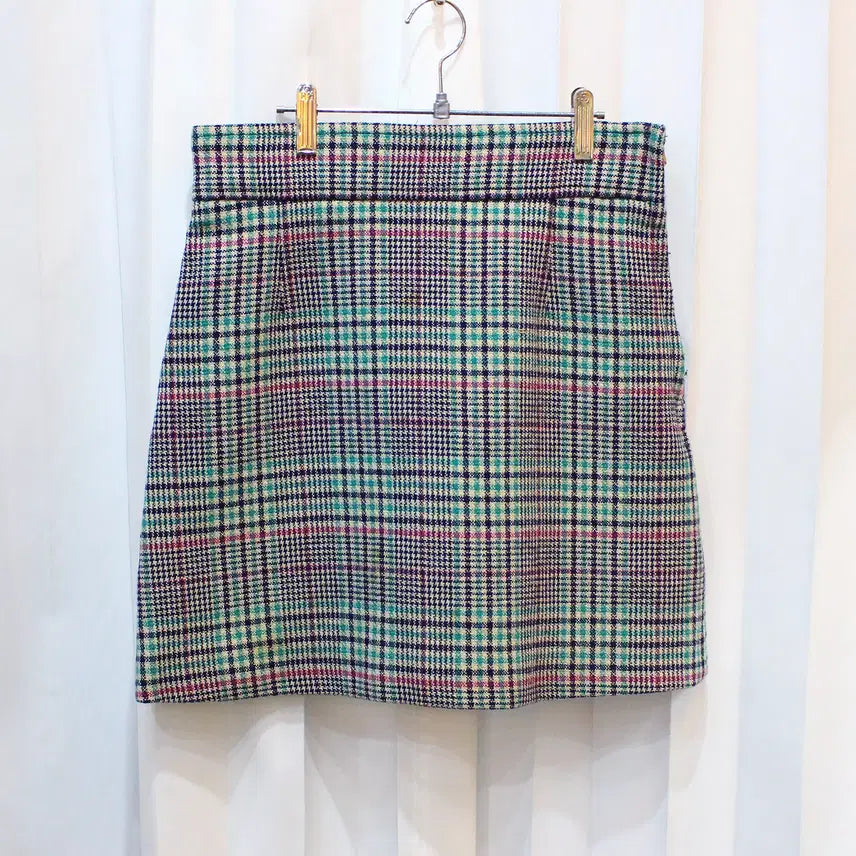 [SOLD OUT] 28인치 산드로 체크패턴 A라인 스커트 b901
