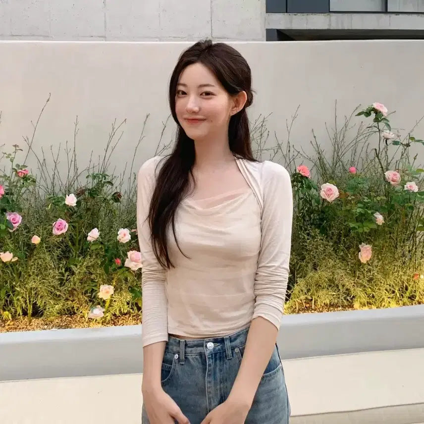 [BUNJANG] Jennio Anne Bolero Beige Long Sleeve / 제니오 안느 볼레로 베이지 긴팔