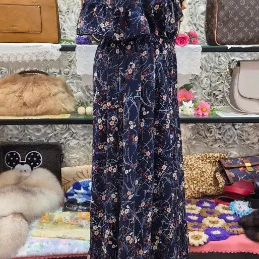 [BUNJANG] PLASTIC ISLAND Silk Chiffon Long Dress / PLASTIC ISLAND 플라스틱아일랜드 실크 쉬폰 롱원피스 (55)
