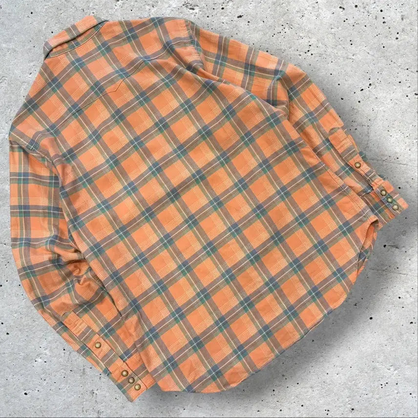 [SOLD OUT] [M] 00s 폴로 랄프로렌 웨스턴 오렌지 체크 셔츠
