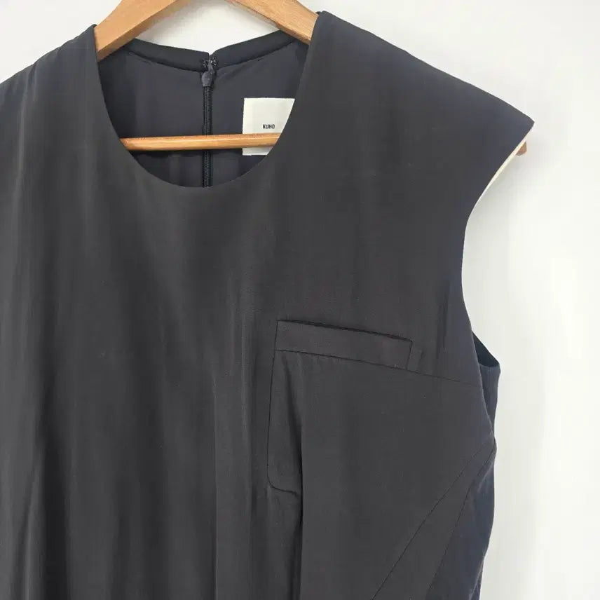 [BUNJANG] Kuhmo Dark Gray Sleeveless Long Blouse/Mini Dress S / 쿠호 짙은 회색 민소매 롱 블라우스/미니 원피스 S