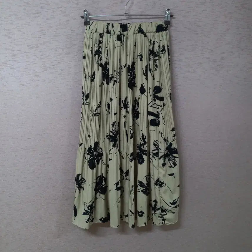 [BUNJANG] B4-28 Pleated Long Skirt / B4-28/밴딩 프린트 플리츠 롱스커트 여성