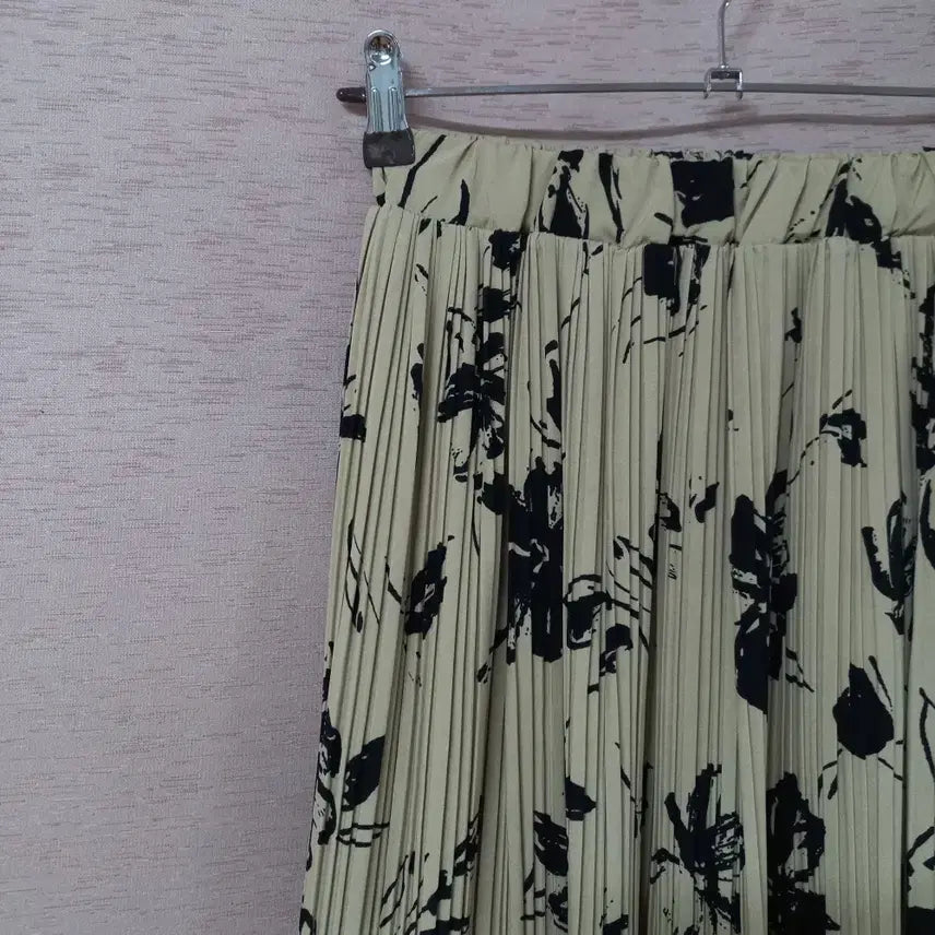 [BUNJANG] B4-28 Pleated Long Skirt / B4-28/밴딩 프린트 플리츠 롱스커트 여성