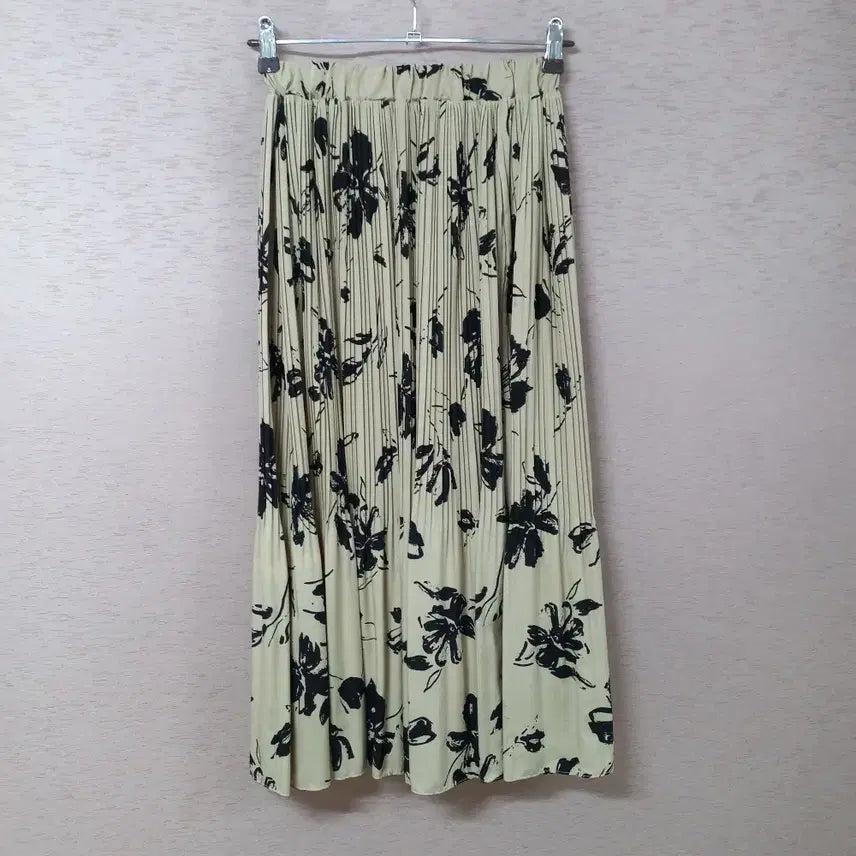 [BUNJANG] B4-28 Pleated Long Skirt / B4-28/밴딩 프린트 플리츠 롱스커트 여성