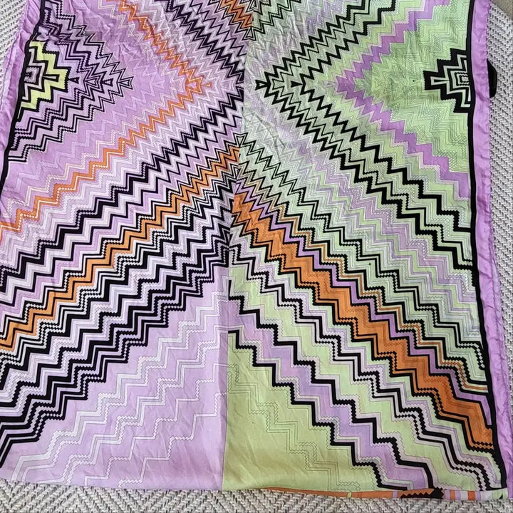 [BUNJANG] Missoni Multicolor Pattern Silk Scarf / 미쏘니 멀티컬러 패턴 실크 스카프