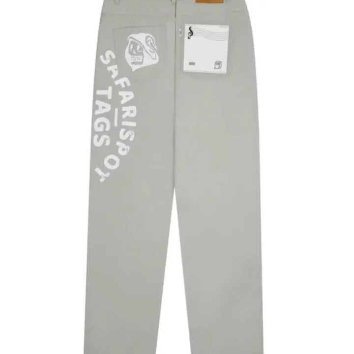 [BUNJANG] Safari Spot Straight Cotton Pants / 사파리스팟 멀티 스컬 스트레이트 코튼 팬츠