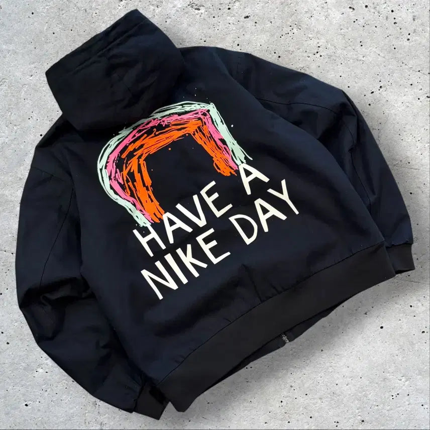 [BUNJANG] Nike Have A Nike Day Black Hooded Work Zip-Up Jacket / [M] 나이키 해브어나이키데이 블랙 후드 워크 집업 자켓
