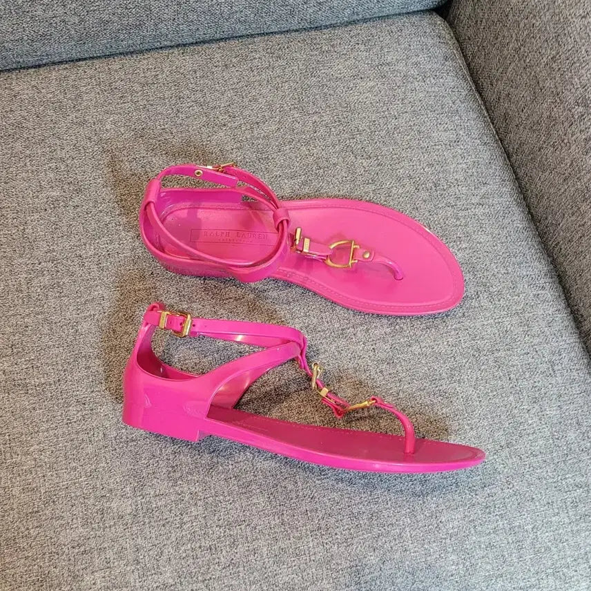 [BUNJANG] Ralph Lauren Jelly Pink Sandals / 랄프로렌  젤리 핑크 샌들 새제품 230