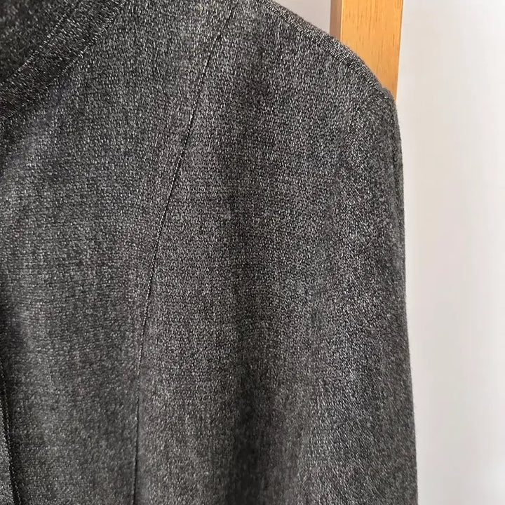 [BUNJANG] Monamari Henley Neck Wool Dress (Charcoal) / 모나마리 헨리넥 셔츠 울 원피스(차콜)