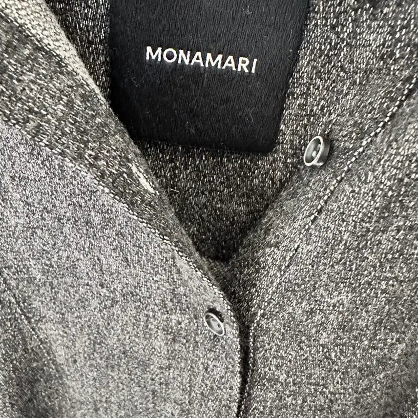 [BUNJANG] Monamari Henley Neck Wool Dress (Charcoal) / 모나마리 헨리넥 셔츠 울 원피스(차콜)