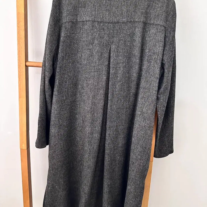[BUNJANG] Monamari Henley Neck Wool Dress (Charcoal) / 모나마리 헨리넥 셔츠 울 원피스(차콜)