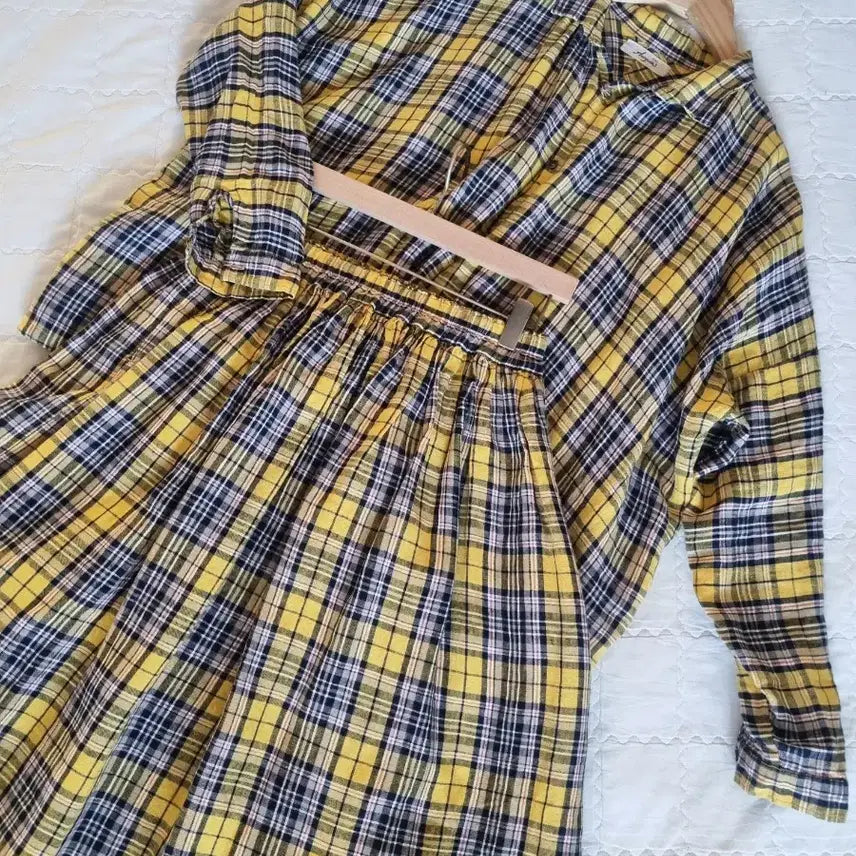 [BUNJANG] ichi Antiquites Tartan Check Linen Set / ichi Antiquites 이치안티크 타탄체크 리넨 셋업