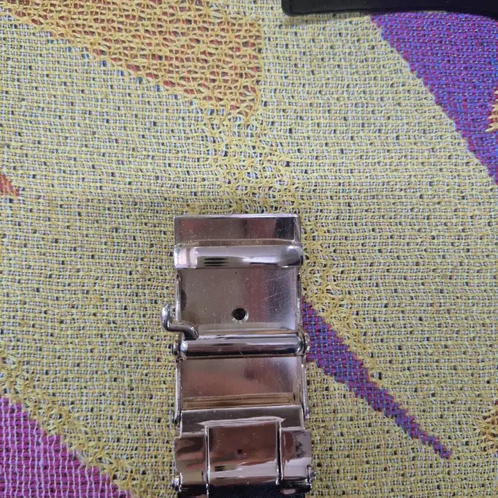 [BUNJANG] Black Leather Belt with Gold Buckle / 블랙 가죽 남성 벨트 금장 버클