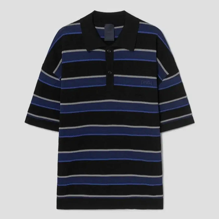 [BUNJANG] Juun.J Stripe T-collar Knit L / 준지 26ss 스트라이프 티칼라 니트 L