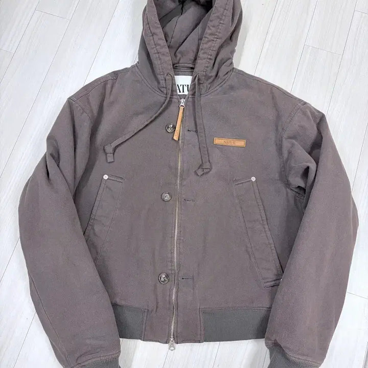 [BUNJANG] Setter Theo Padded Hooded Zip-up Khaki Gray / 세터 테오 패디드 후드 집업 카키그레이