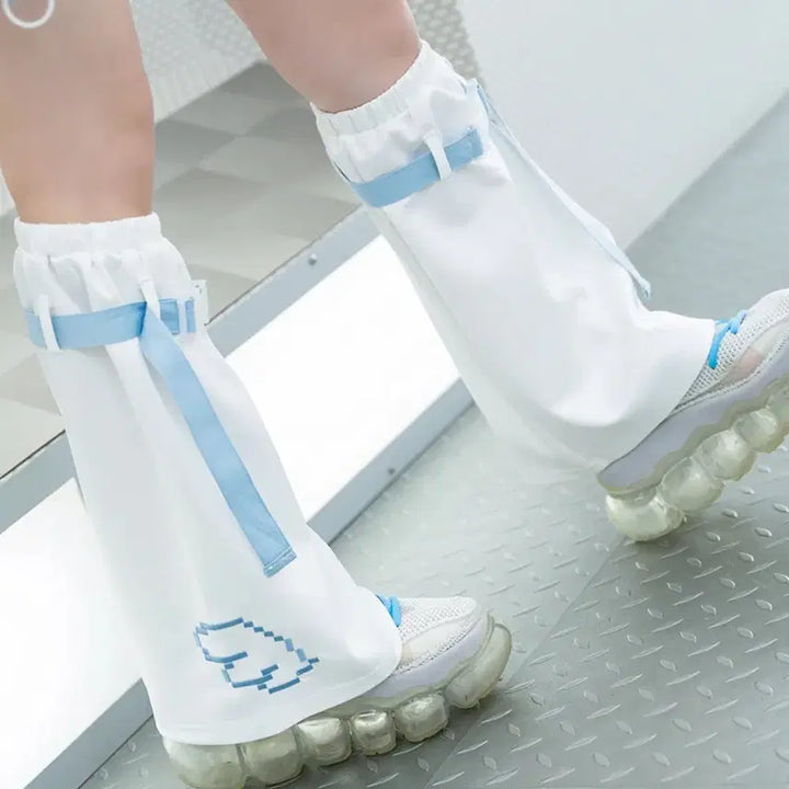 [BUNJANG] ACDC Rag Dot Neko White Blue Arm Warmers Leg Warmers Bundle Set / acdc rag 도트네코 화이트 블루 암워머 레그워머 일괄