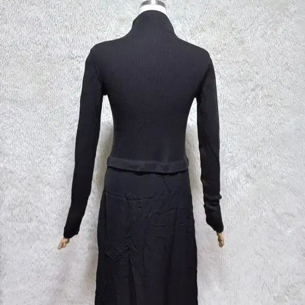 [BUNJANG] Theory Slim Fit Turtleneck Ribbed Knit Long Dress / 띠어리 정품 여자 춘추용 여성 슬림핏 터틀넥 골지니트긴팔롱원피스S