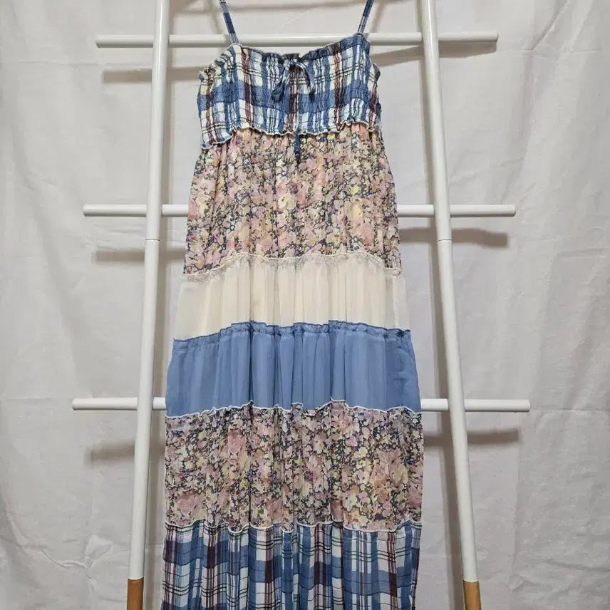 [BUNJANG] Patchwork Floral Long Dress / 패치워크 플라워 롱 원피스 (착샷추가)