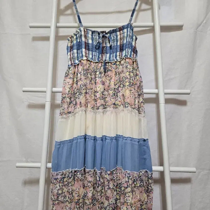 [BUNJANG] Patchwork Floral Long Dress / 패치워크 플라워 롱 원피스 (착샷추가)