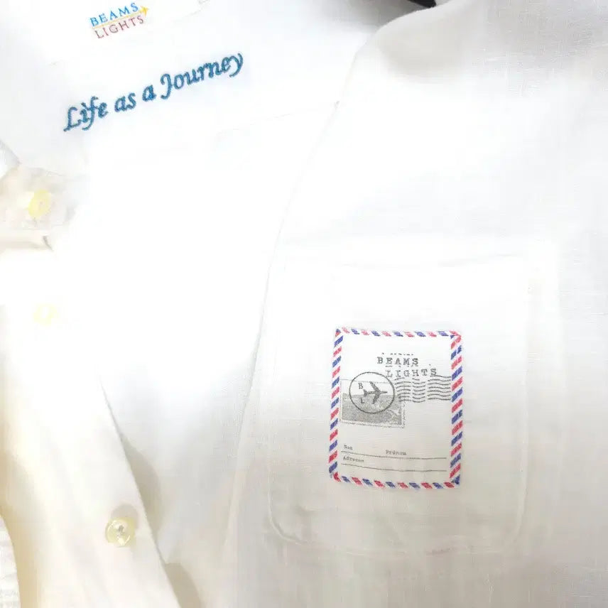 [BUNJANG] BEAMS LIGHT Linen Shirt / BEAMS LIGHT 빔스 라이트 7부소매 린넨셔츠 남방 C526