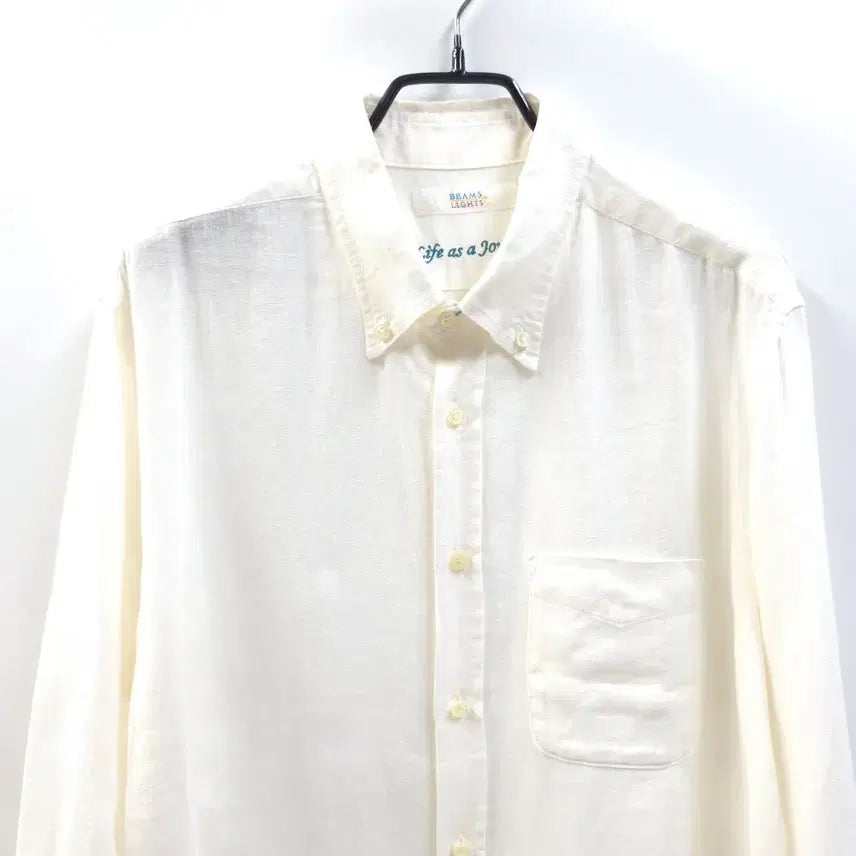 [BUNJANG] BEAMS LIGHT Linen Shirt / BEAMS LIGHT 빔스 라이트 7부소매 린넨셔츠 남방 C526
