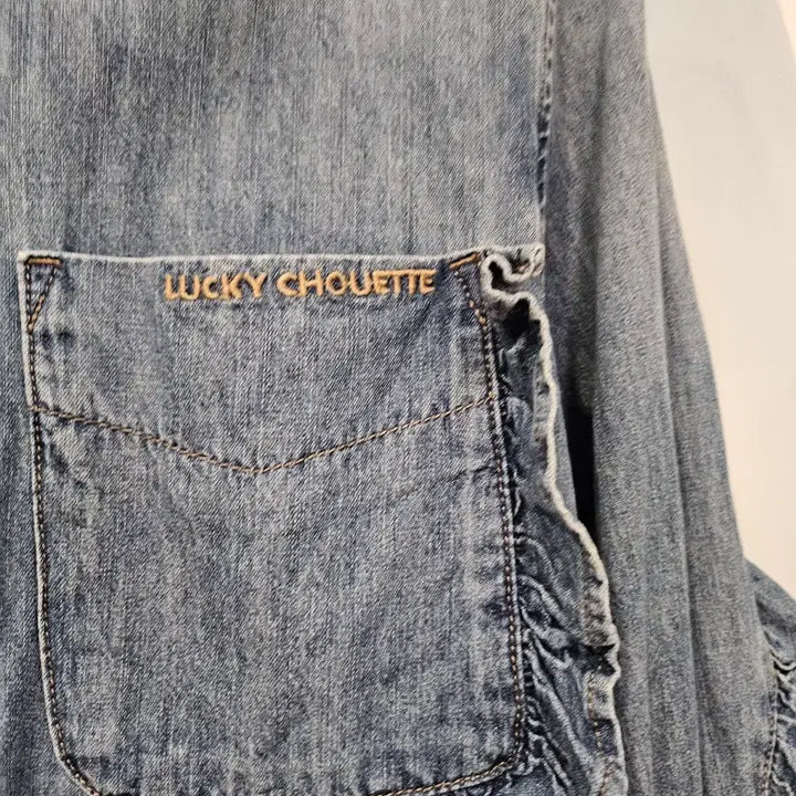 [BUNJANG] Lucky Chouette Denim Blouse / 럭키슈에뜨 데님  셔츠 블라우스
