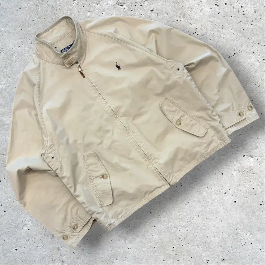 [BUNJANG] Polo Ralph Lauren Harrington Beige Cotton Jacket / [L] 폴로 랄프로렌 해링턴 베이지 코튼 자켓 점퍼