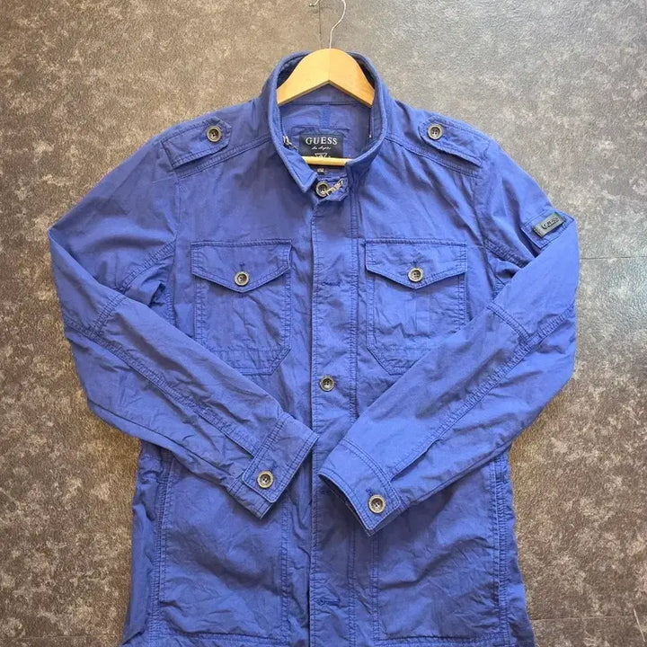 [BUNJANG] GUESS Blue Cotton Field Jacket / 게스(GUESS)블루 야상 스타일 면 자켓