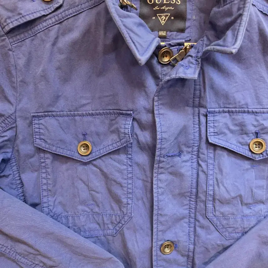 [BUNJANG] GUESS Blue Cotton Field Jacket / 게스(GUESS)블루 야상 스타일 면 자켓