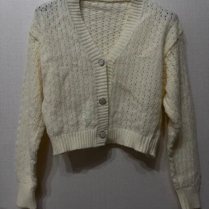 [BUNJANG] Ivory Crop Knit Cardigan / 새상품)아이보리 크롭 니트 가디건