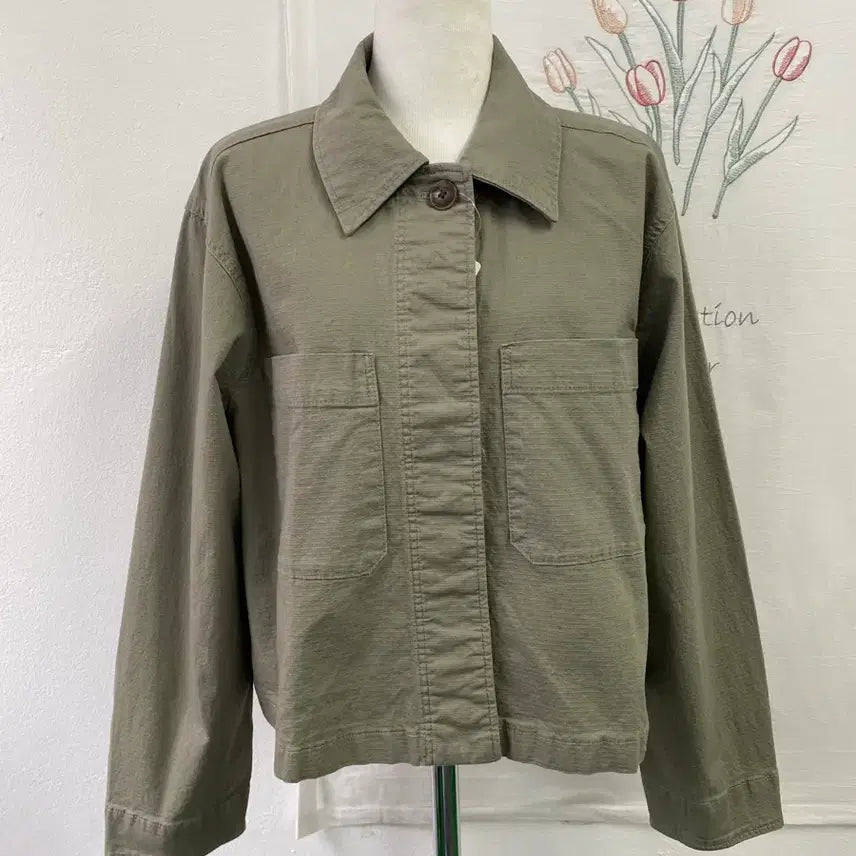 [BUNJANG] GU Khaki Crop Denim Women&