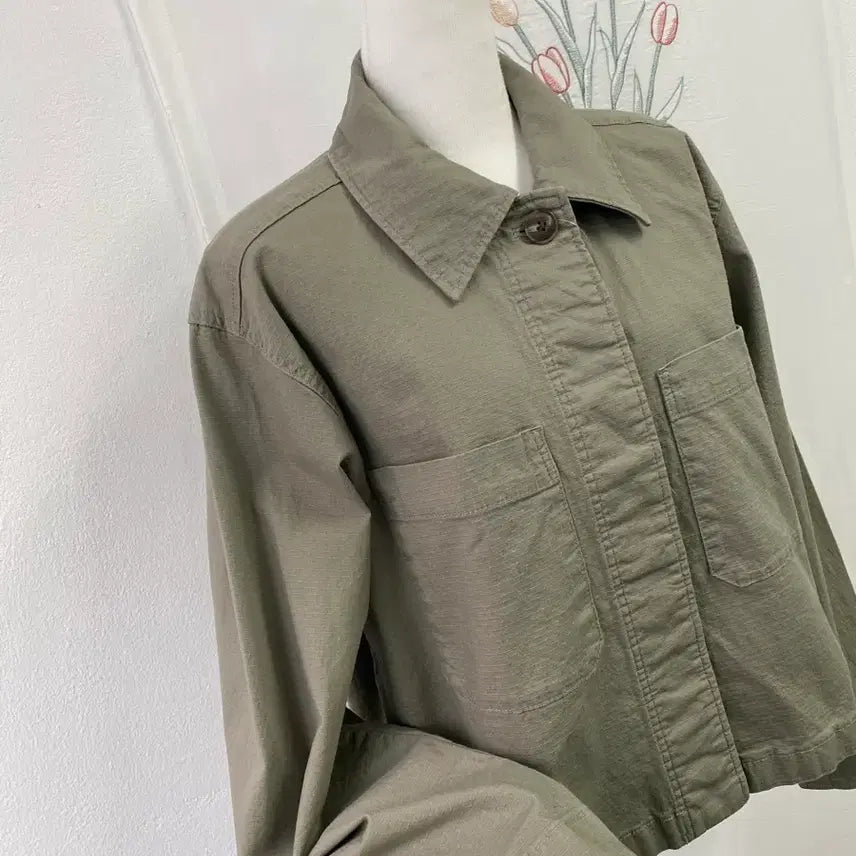 [BUNJANG] GU Khaki Crop Denim Women&