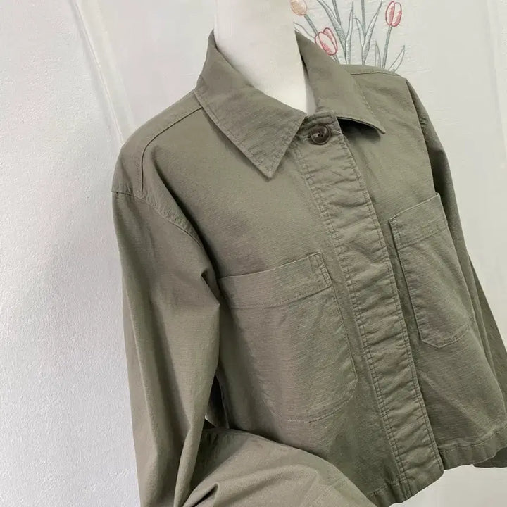 [BUNJANG] GU Khaki Crop Denim Women&