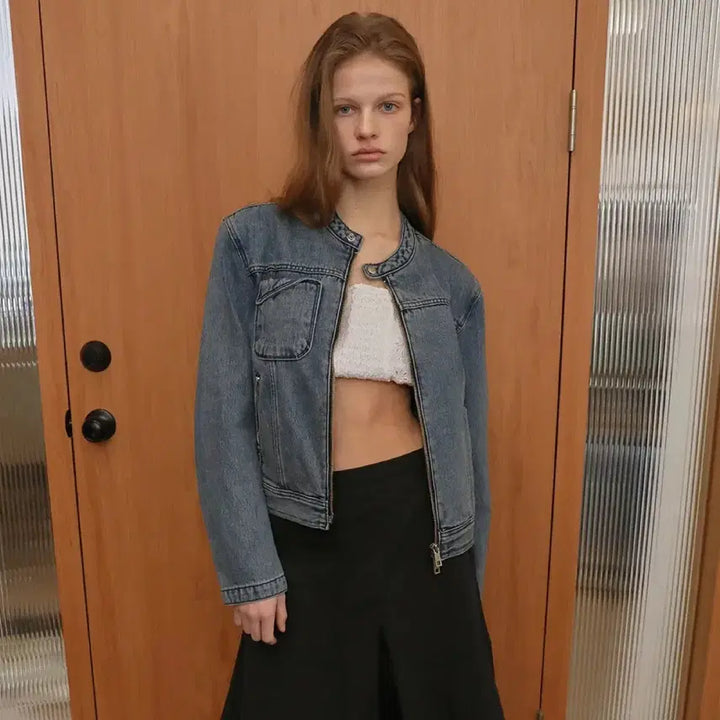 [BUNJANG] RHEME Cropped Denim Jacket / 새상품) RHEME 리임 크롭 데님자켓 빈티지블루