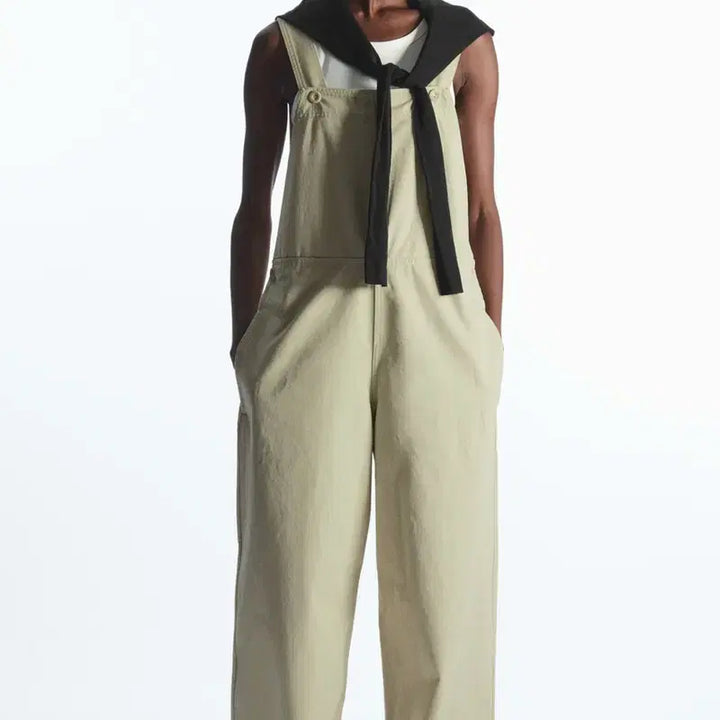[BUNJANG] COS Beige Overalls Wide Pants / 코스 COS / 베이지 오버롤 멜빵 와이드 팬츠 와이드덩거리
