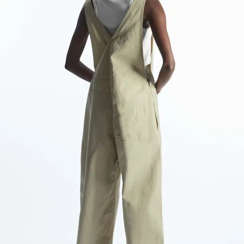 [BUNJANG] COS Beige Overalls Wide Pants / 코스 COS / 베이지 오버롤 멜빵 와이드 팬츠 와이드덩거리