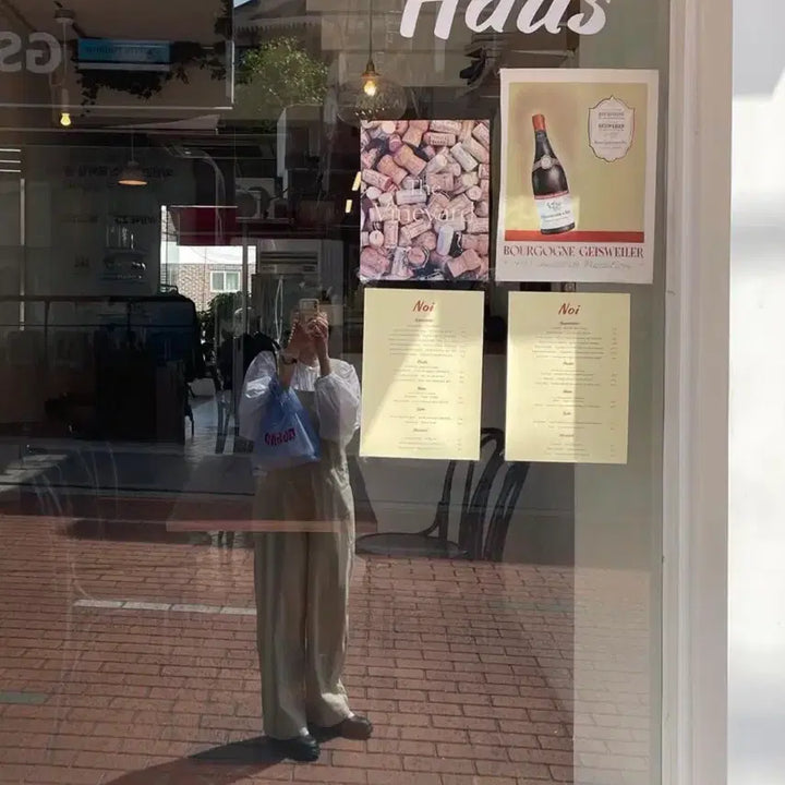 [BUNJANG] COS Beige Overalls Wide Pants / 코스 COS / 베이지 오버롤 멜빵 와이드 팬츠 와이드덩거리