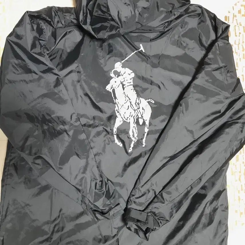 [BUNJANG] Polo Ralph Lauren Black Windbreaker Hooded Jacket / [빅사이즈] 폴로 랄프로렌 블랙 바람막이 후드 점퍼