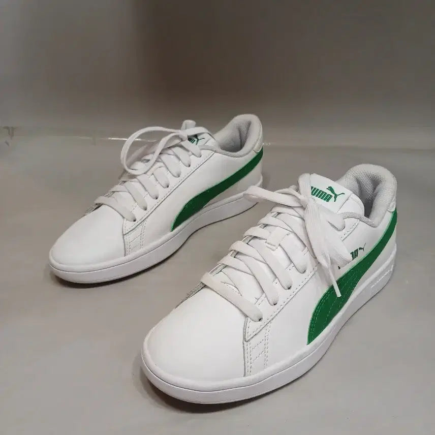 [BUNJANG] Puma Smash V2L White Green Sneakers / 푸마 스매쉬 V2L 화이트그린245