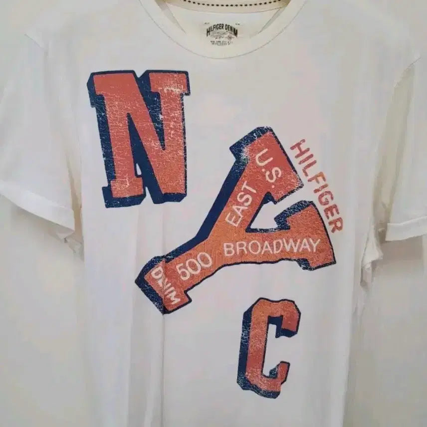 [BUNJANG] Tommy Hilfiger NYC White T-Shirt / 타미힐피거 NYC 반팔 티셔츠 화이트!최상품!