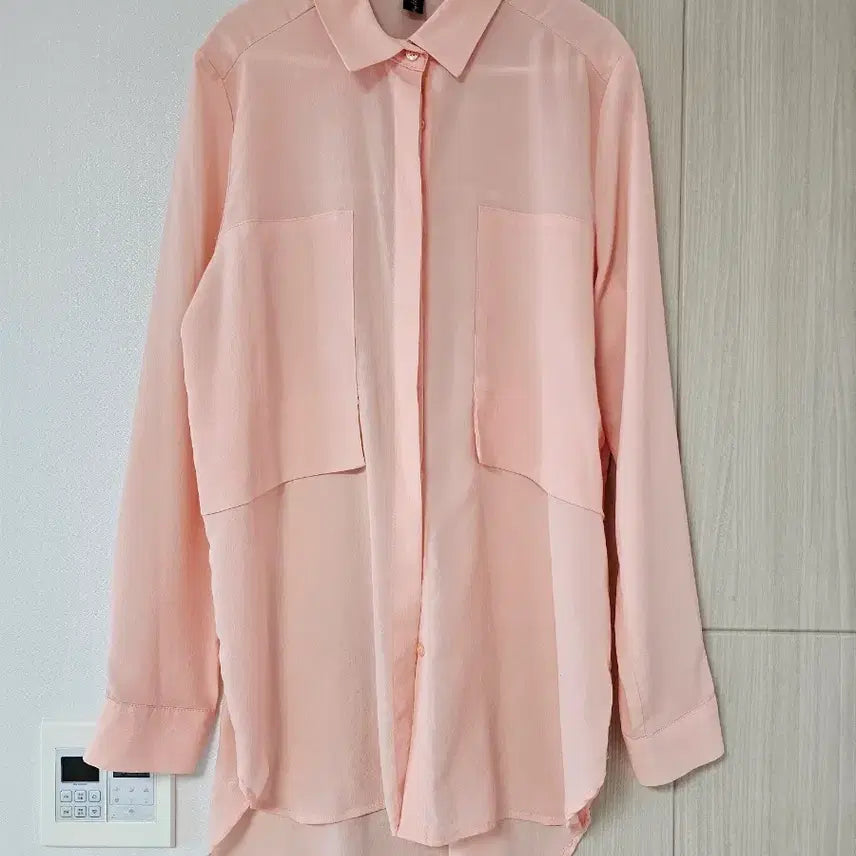 [BUNJANG] Pink Long Blouse / 핑크 롱 블라우스
