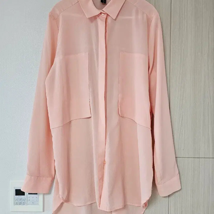 [BUNJANG] Pink Long Blouse / 핑크 롱 블라우스