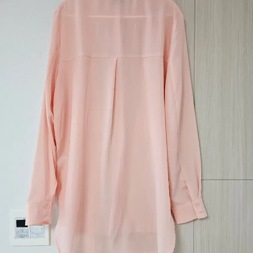 [BUNJANG] Pink Long Blouse / 핑크 롱 블라우스