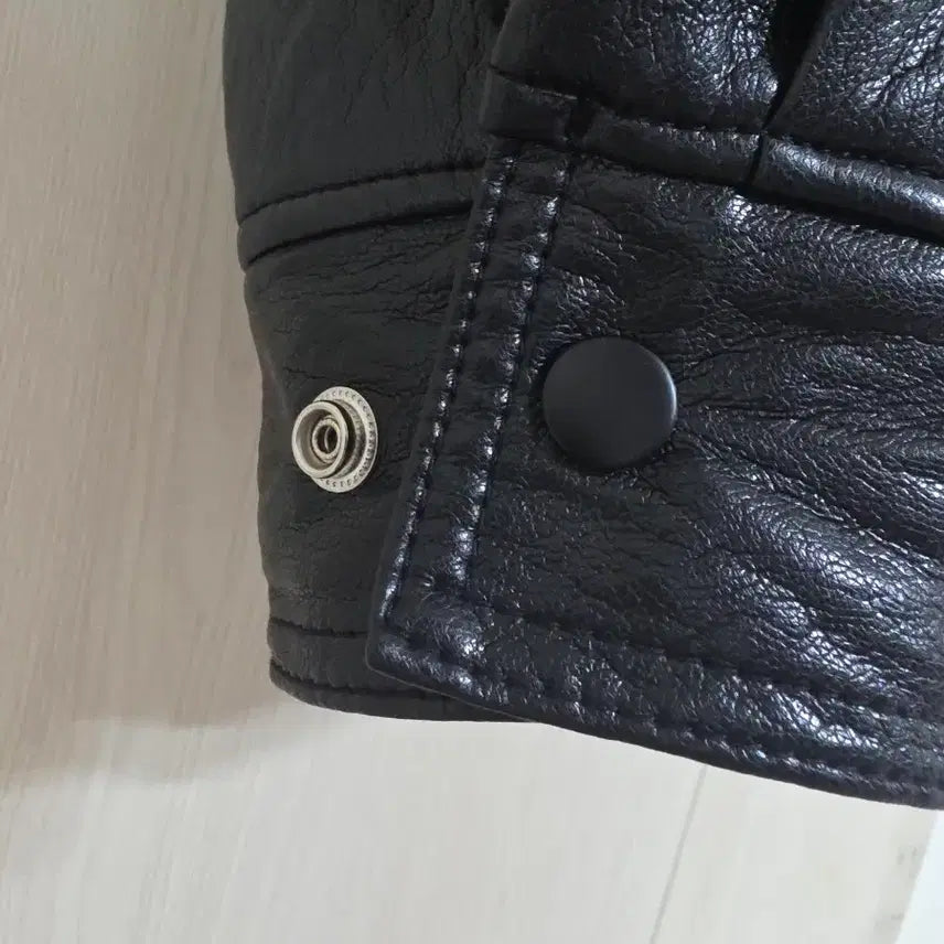 [BUNJANG] Eco Half String Leather Jacket / 에코 하프 스트링 레더자켓/고퀄리티