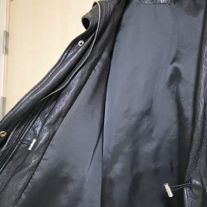 [BUNJANG] Eco Half String Leather Jacket / 에코 하프 스트링 레더자켓/고퀄리티