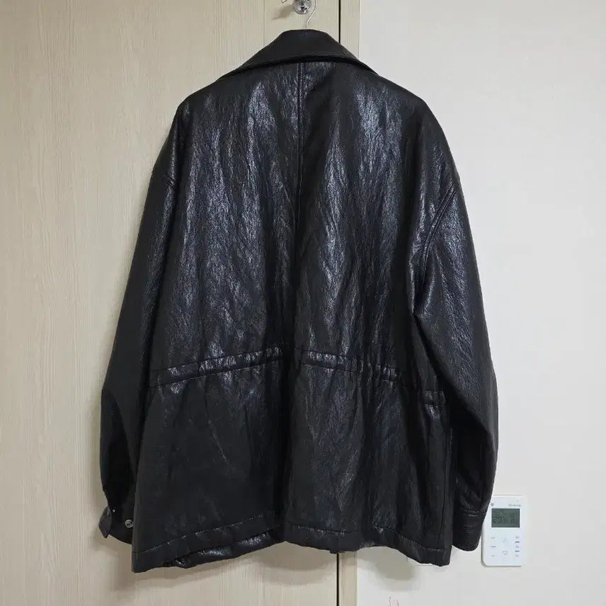 [BUNJANG] Eco Half String Leather Jacket / 에코 하프 스트링 레더자켓/고퀄리티